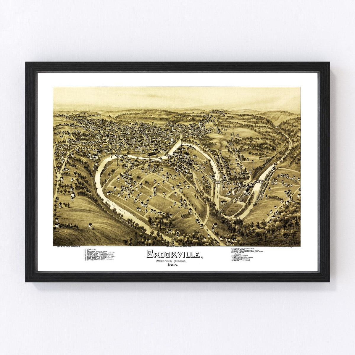 Brookville Vintage Map 1895