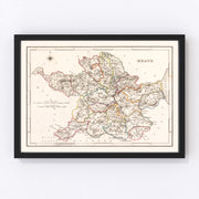 Meath County Ireland Vintage Map 1846