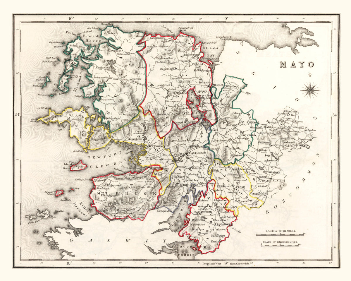 Preview of Vintage Map of Mayo County Ireland, 1846