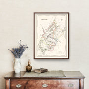 Vintage Map of Longford County Ireland, 1846