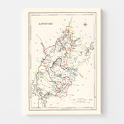 Vintage Map of Longford County Ireland, 1846