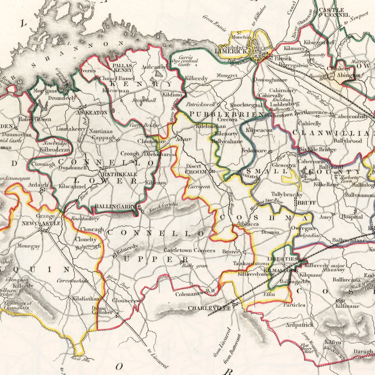 Restored historic details from the 1846 region map of County