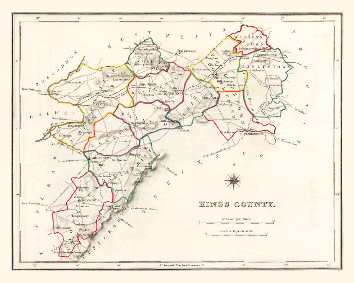 Preview of Vintage Map of Kings County Ireland, 1846