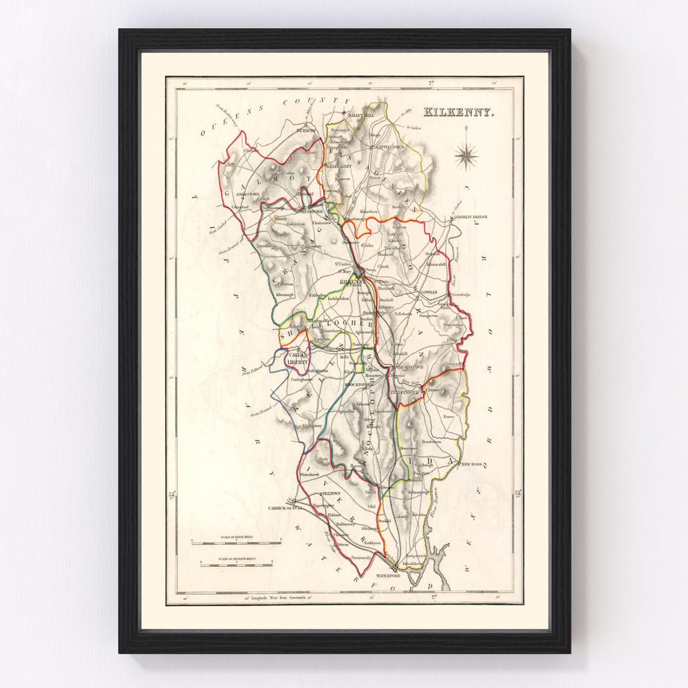 Kilkenny County Ireland Vintage Map 1846