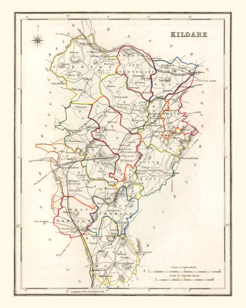 Size comparison using Vintage Map of Kildare County Ireland, 1846
