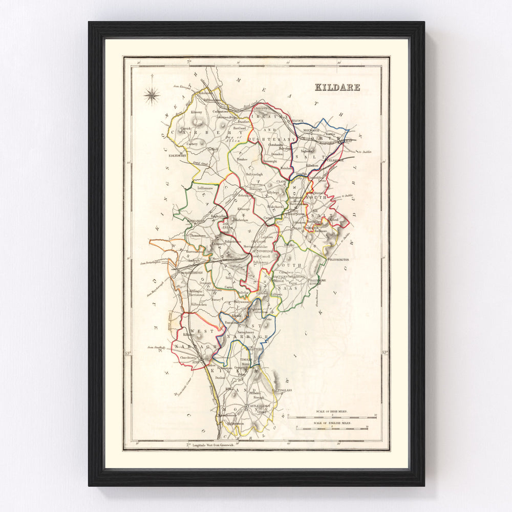 Kildare County Ireland Vintage Map 1846