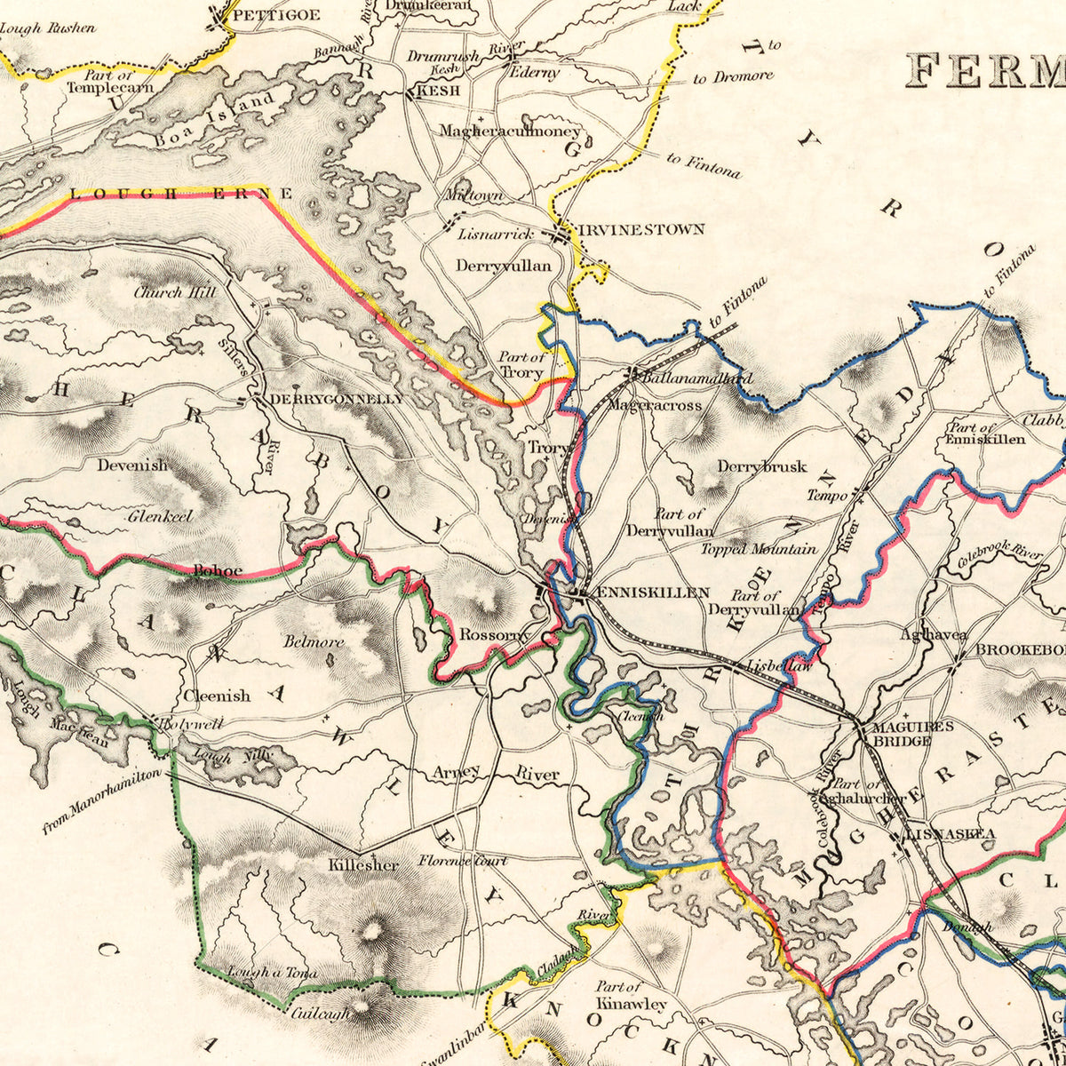 Restored historic details from the 1846 region map of County