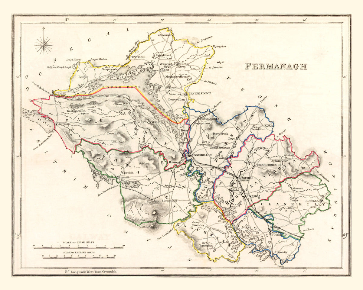 Preview of Vintage Map of Fermanagh County Ireland, 1846