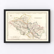 Fermanagh County Ireland Vintage Map 1846