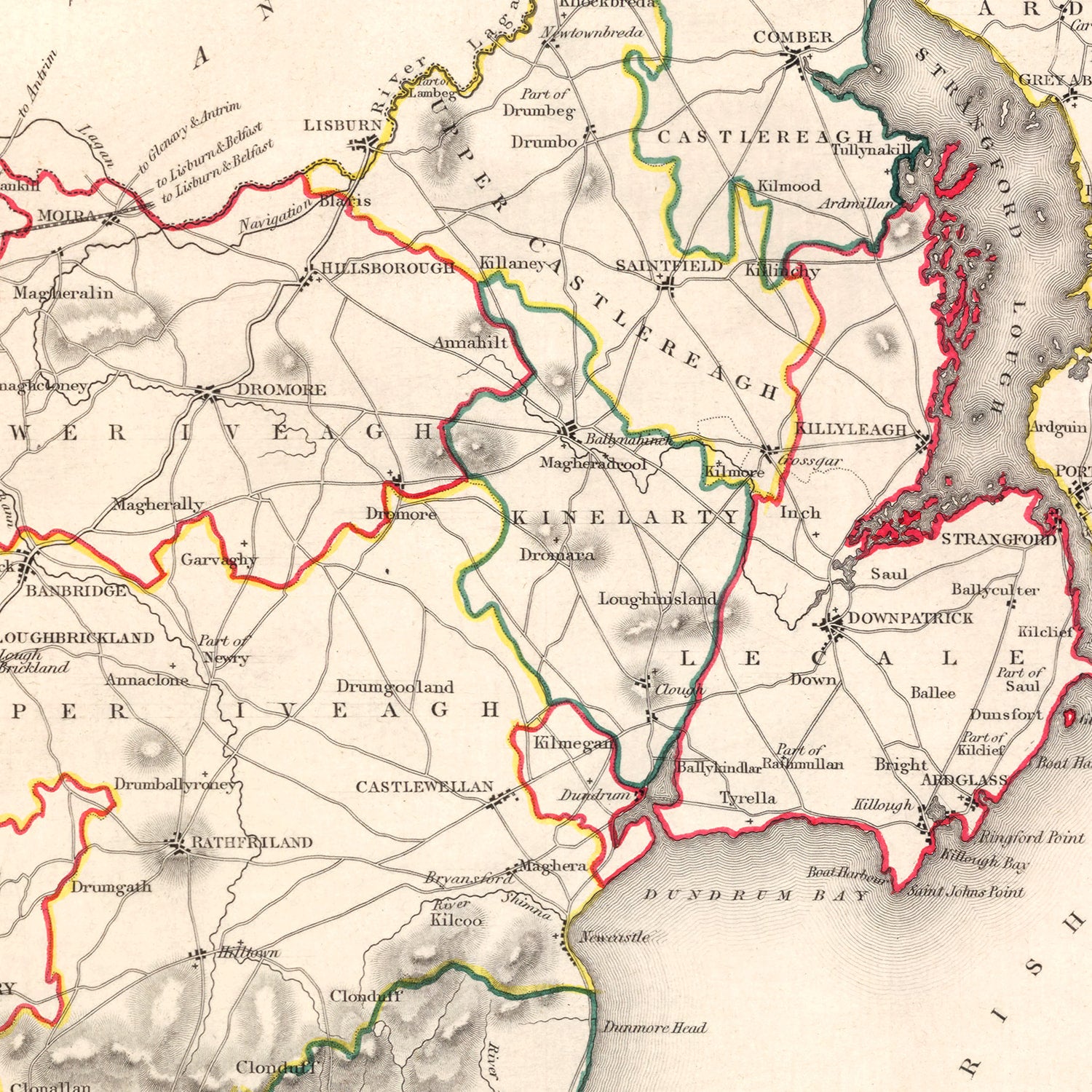 Restored historic details from the 1846 region map of County