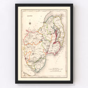 Down County Ireland Vintage Map 1846