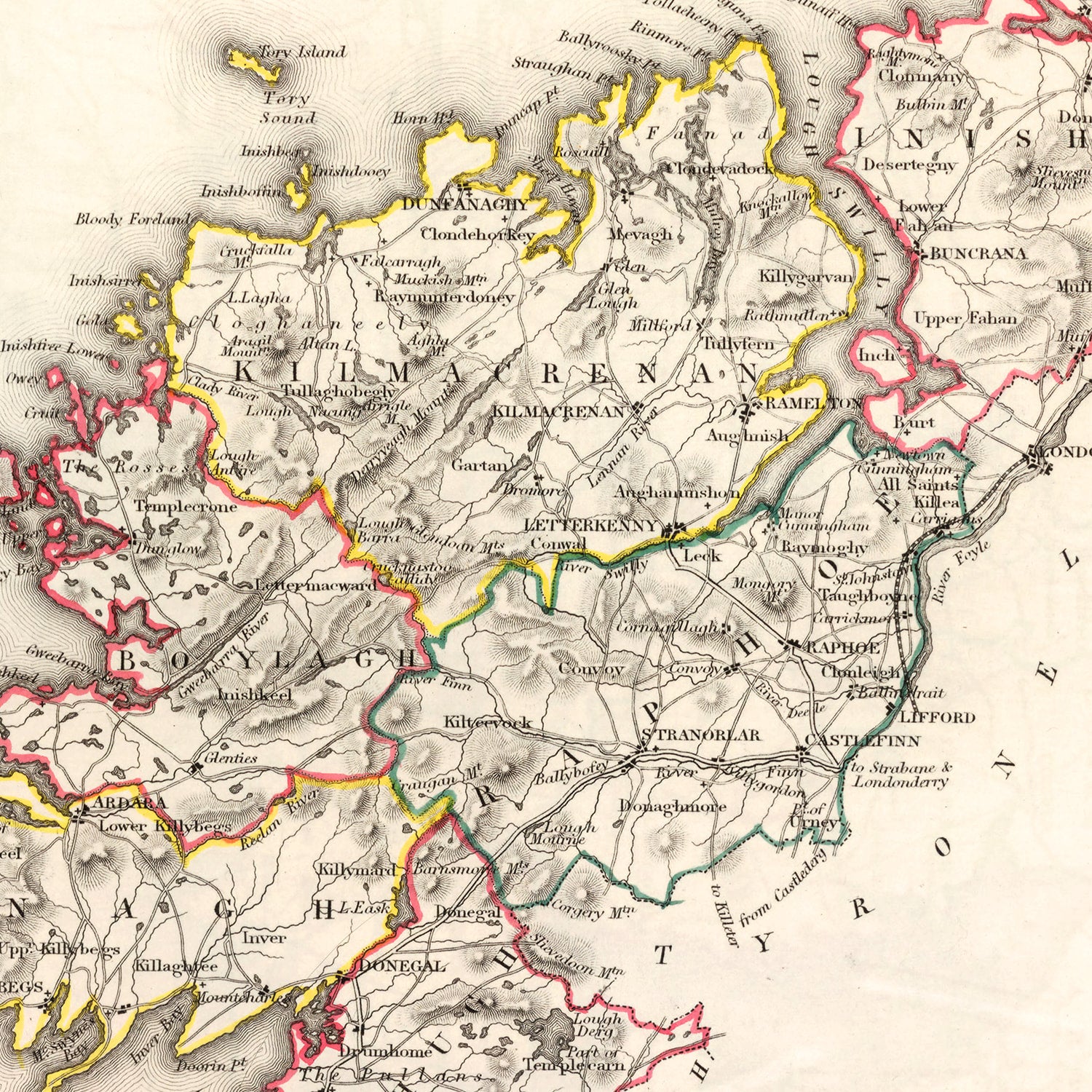 Restored historic details from the 1846 region map of County