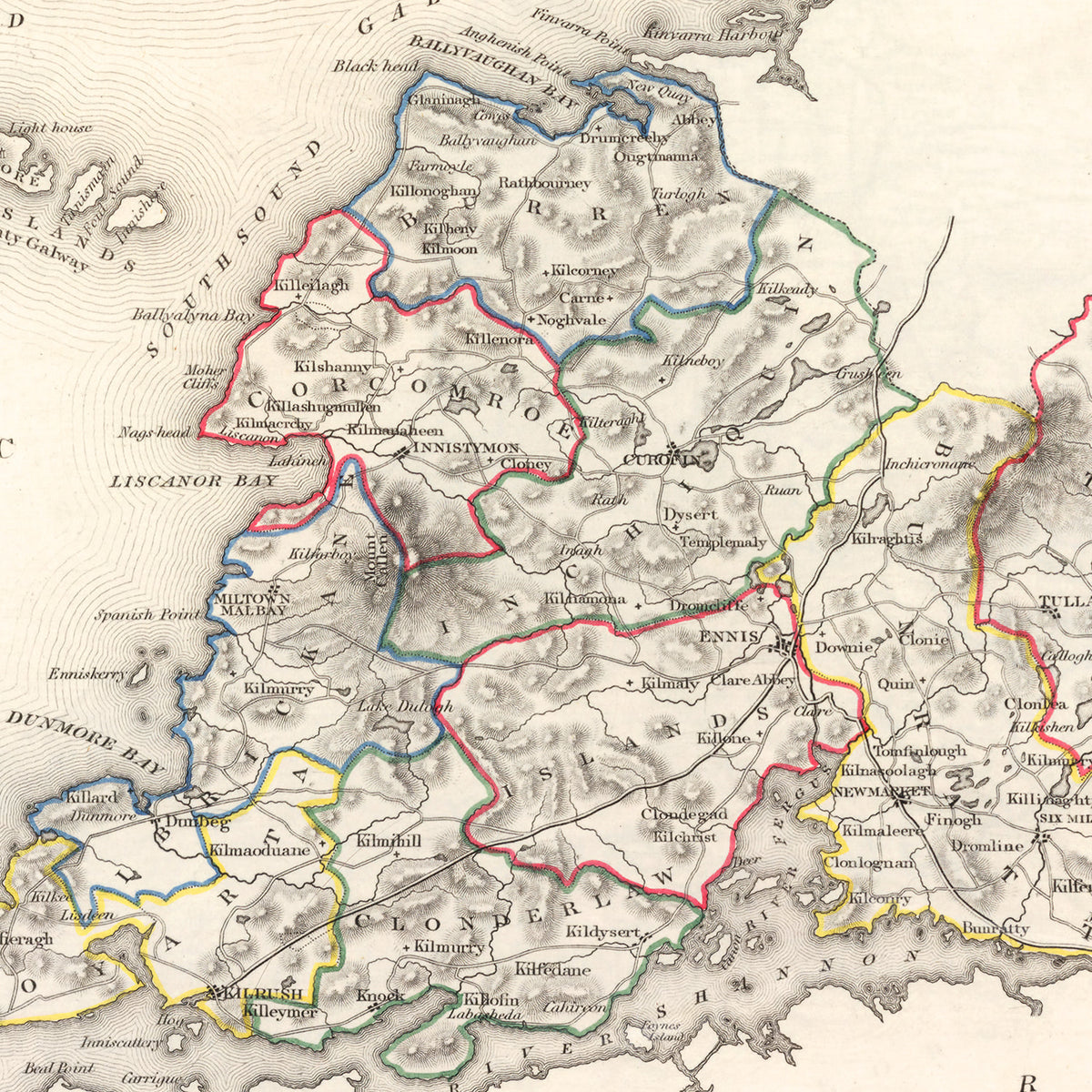 Restored historic details from the 1846 region map of County