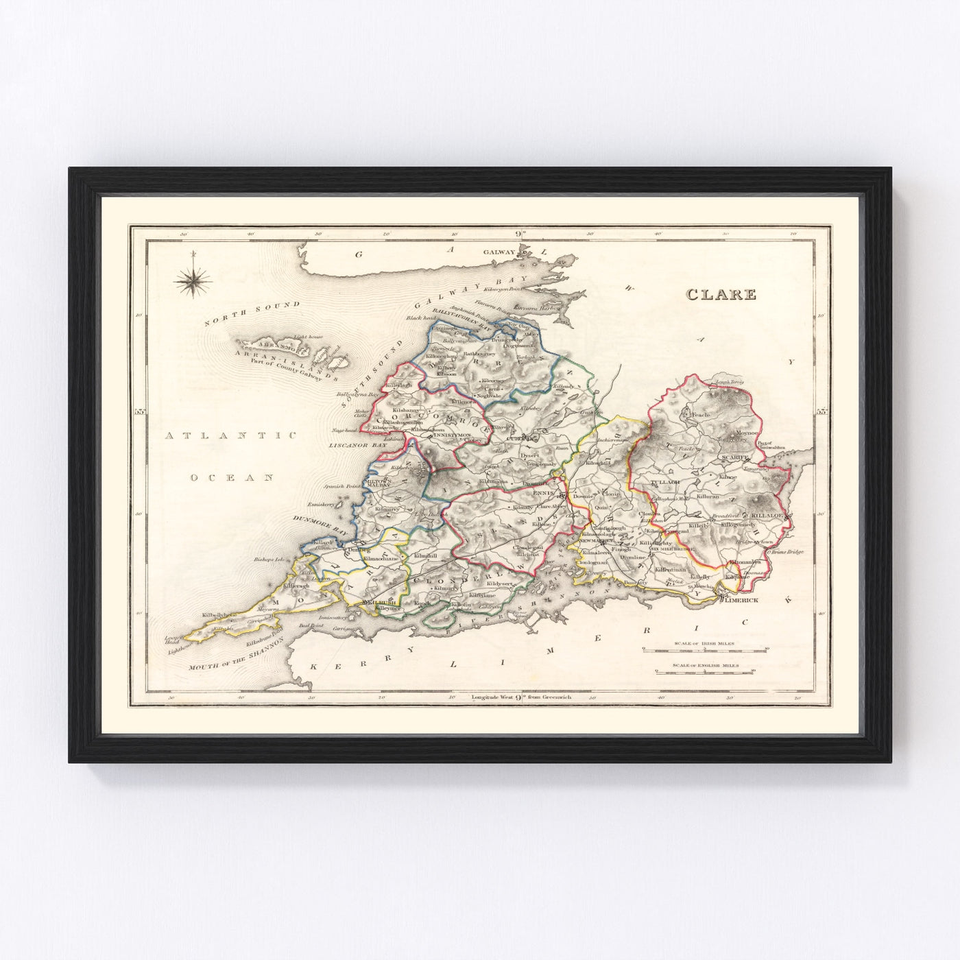 Clare County Ireland Vintage Map 1846