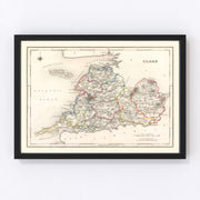 Clare County Ireland Vintage Map 1846