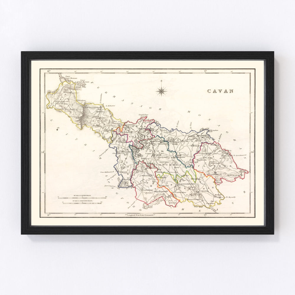 Cavan County Ireland Vintage Map 1846