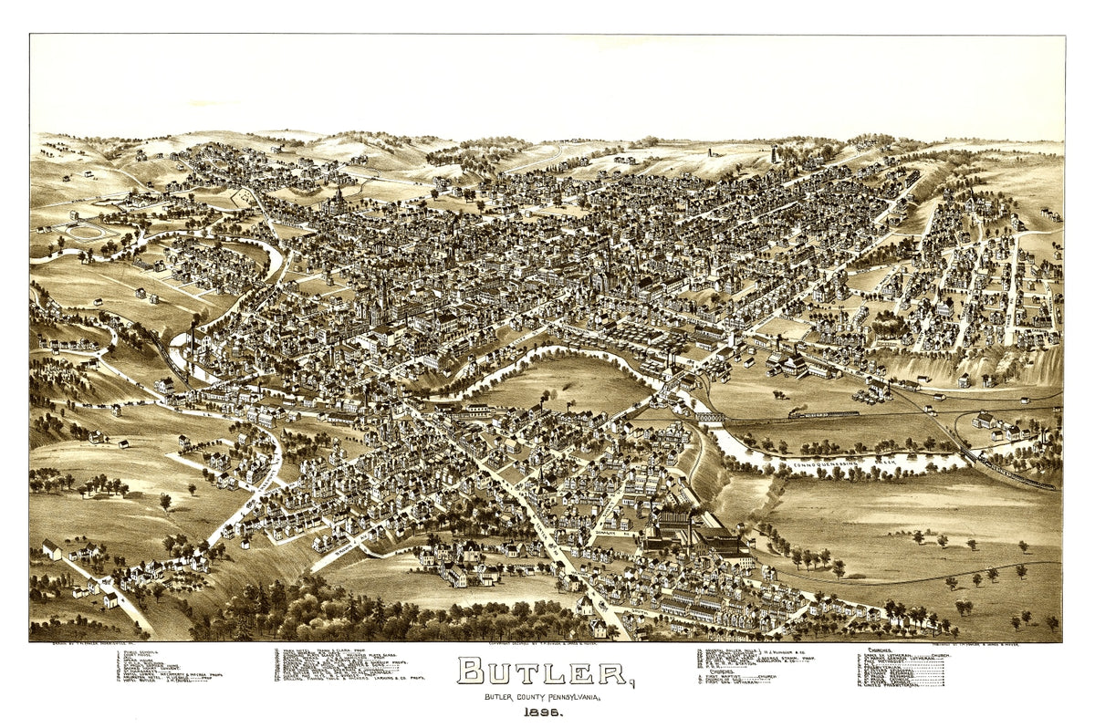 Preview of Vintage Map of Butler, Pennsylvania 1896