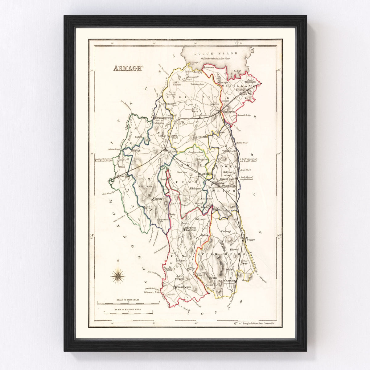 Armagh County Ireland Vintage Map 1846