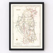 Armagh County Ireland Vintage Map 1846