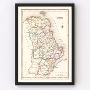 Antrim County Ireland Vintage Map 1846