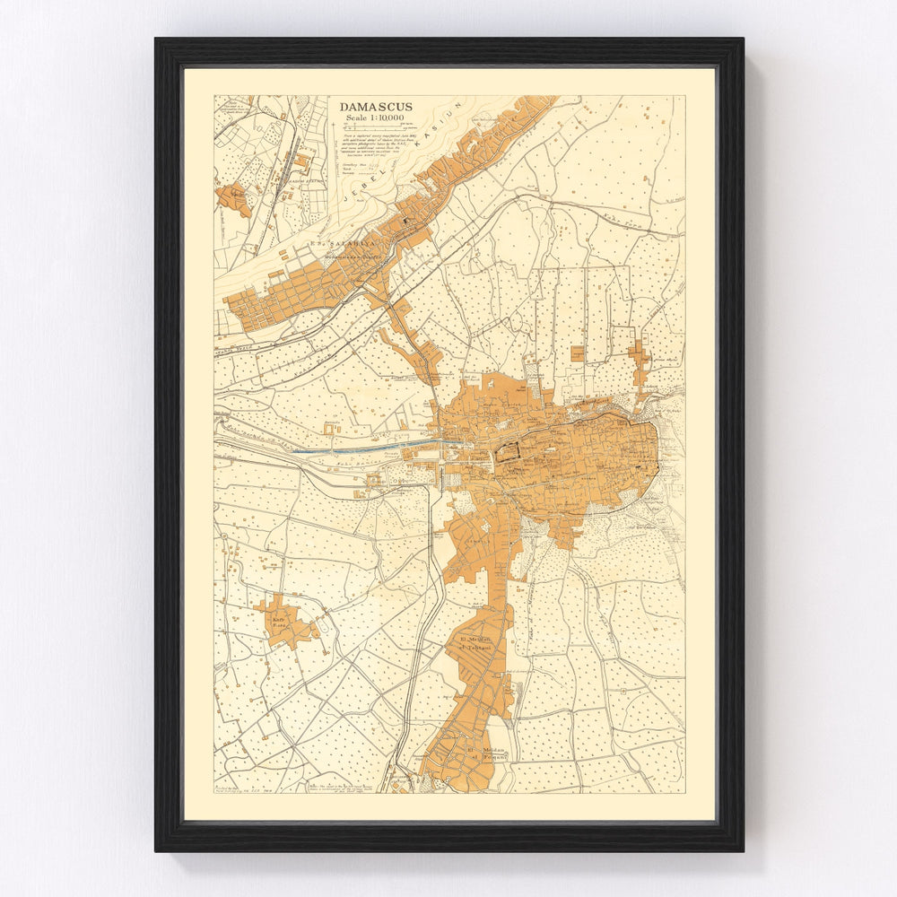 Damascus Vintage Map 1918