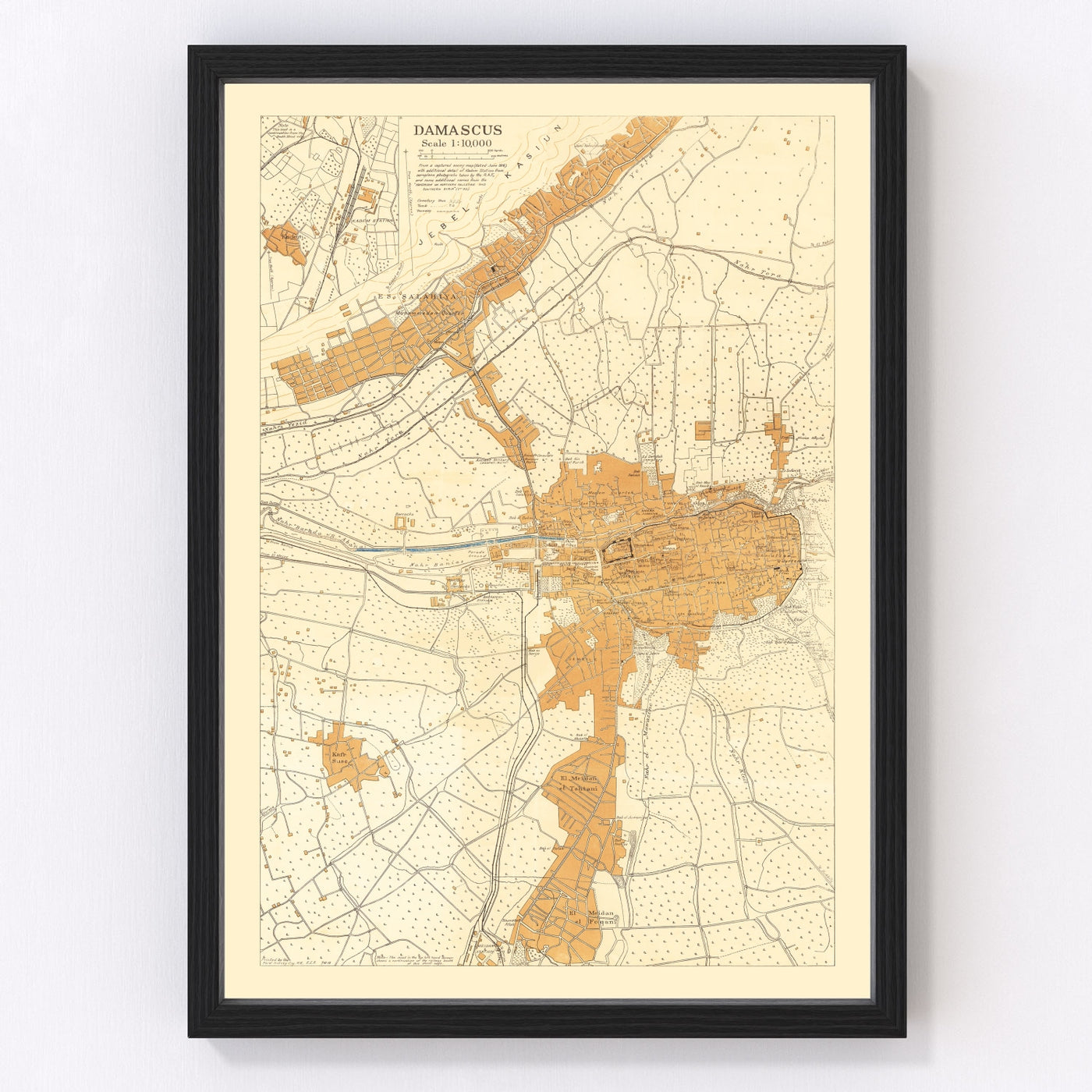 Damascus Vintage Map 1918