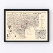 Tokyo Vintage Map 1945