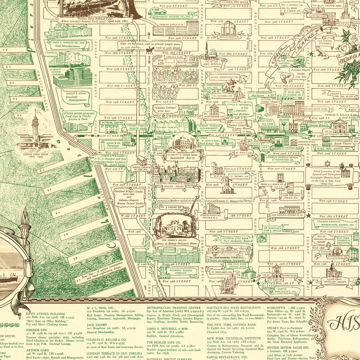 Restored historic details from the 1939 city map of New York