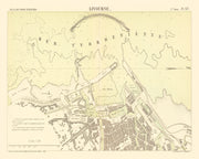 Vintage Map of Livorno, Italy 1884