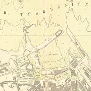 Vintage Map of Livorno, Italy 1884