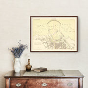 Vintage Map of Livorno, Italy 1884