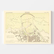 Vintage Map of Livorno, Italy 1884