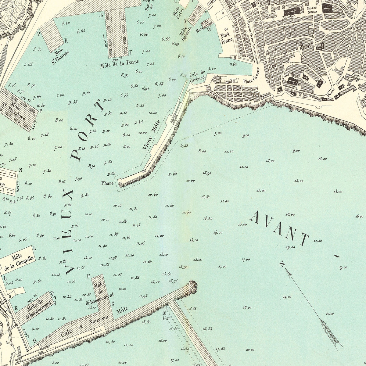Restored historic details from the 1884 city map of Genoa