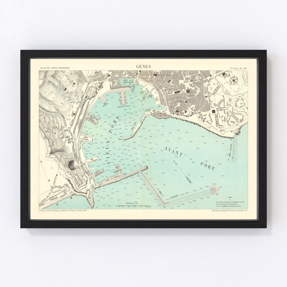 Genoa Vintage Map 1884