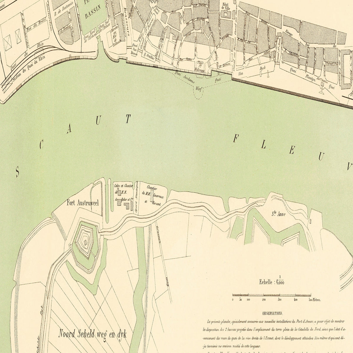 Restored historic details from the 1883 city map of Antwerp