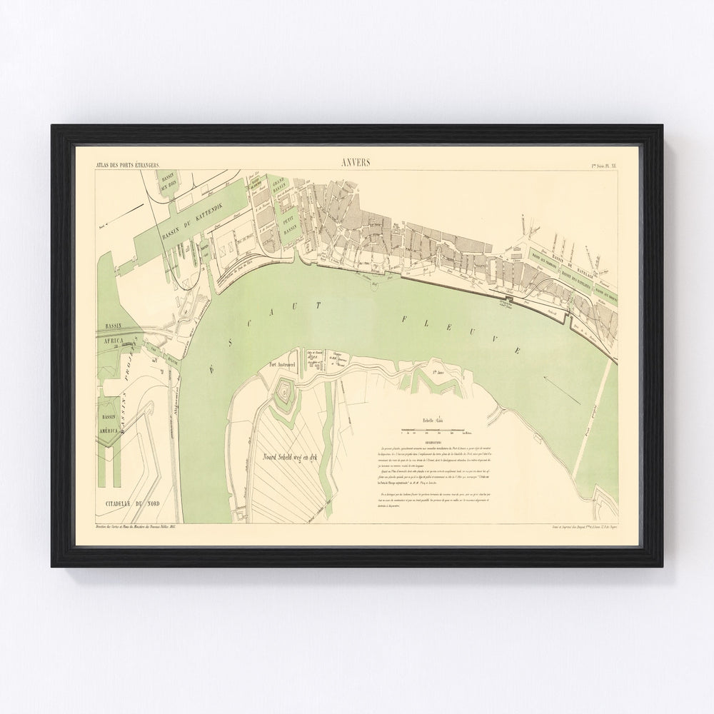 Antwerp Vintage Map 1883