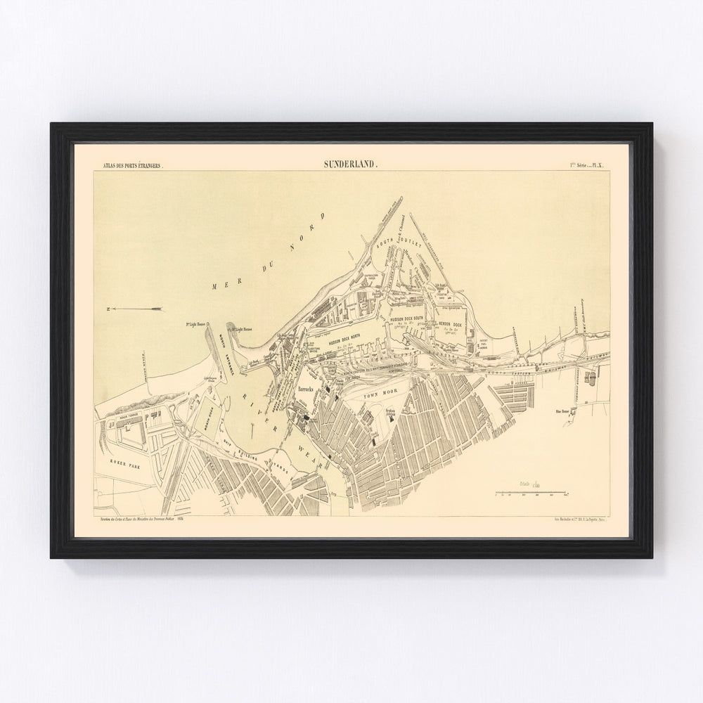 Sunderland Vintage Map 1884