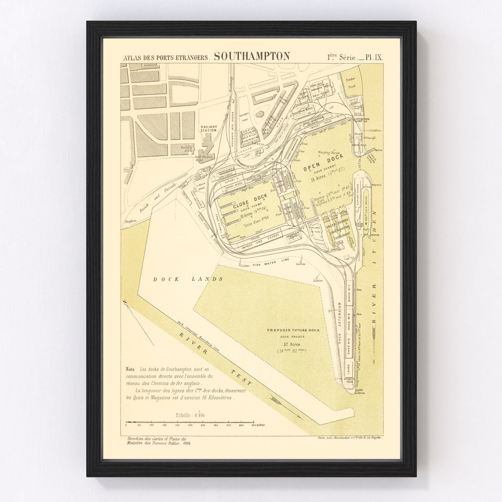Southampton Vintage Map 1884