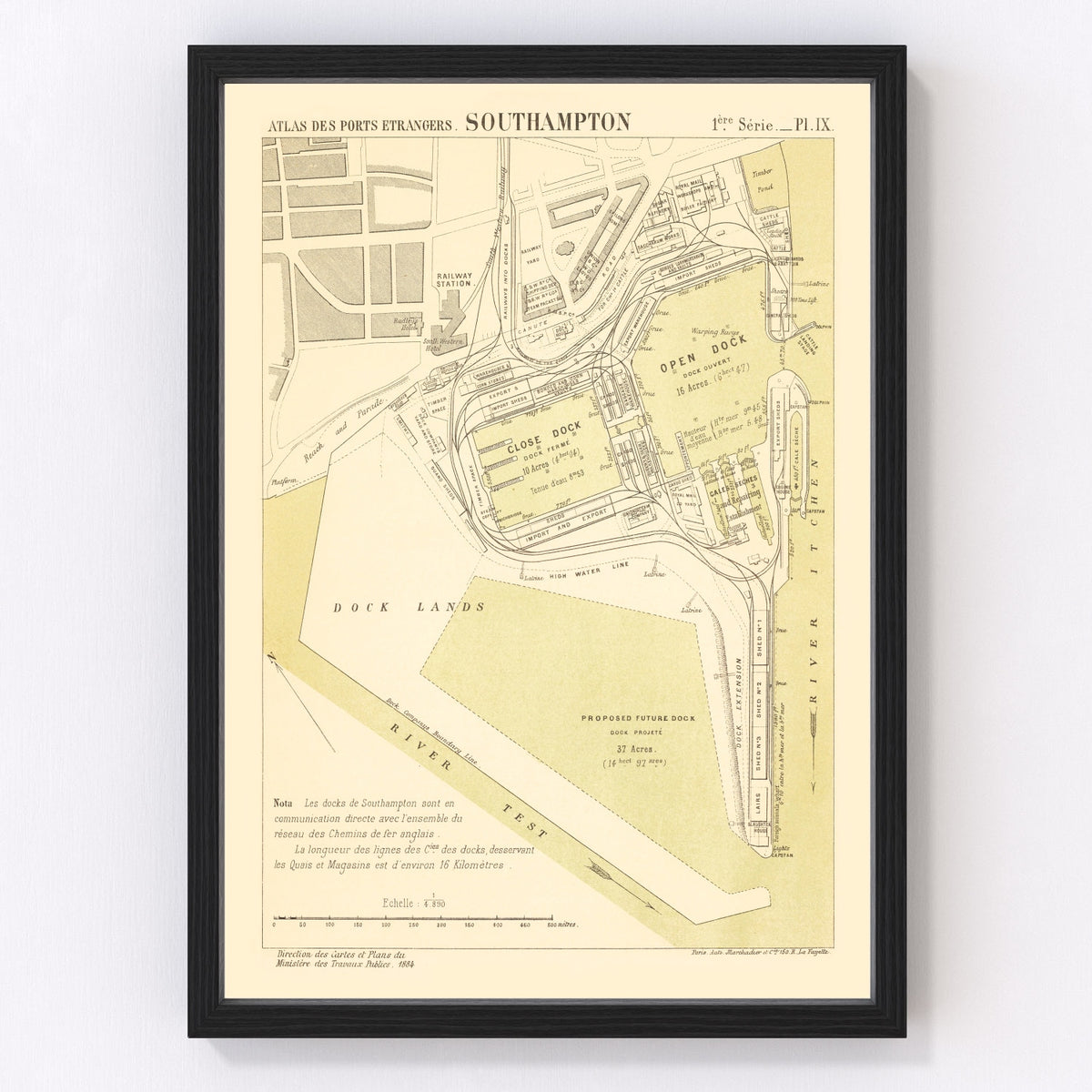 Southampton Vintage Map 1884