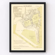 Southampton Vintage Map 1884