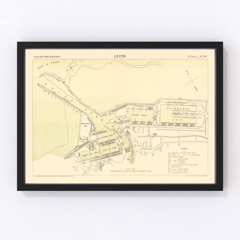Edinburgh Vintage Map 1884