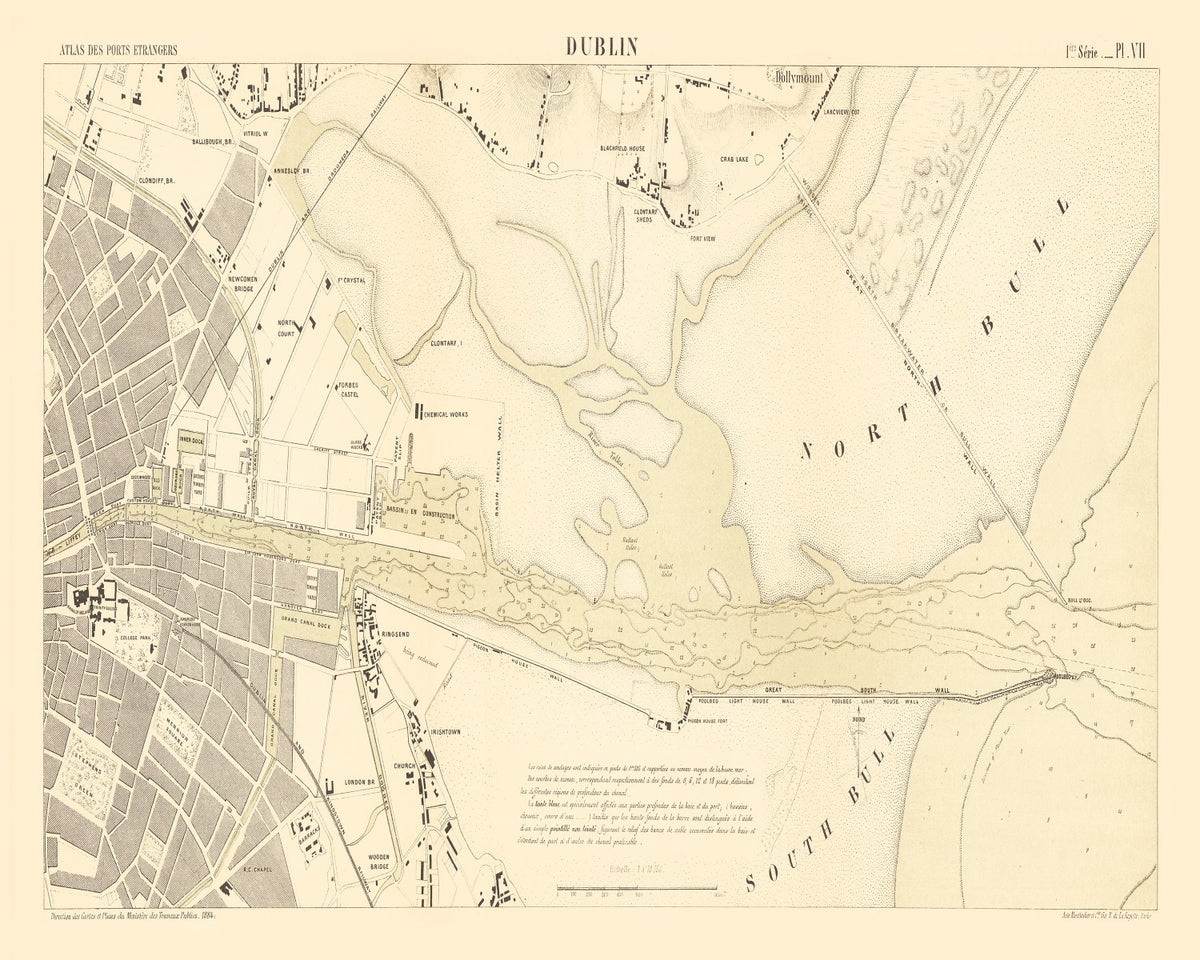 Preview of Vintage Map of Dublin, Ireland 1884