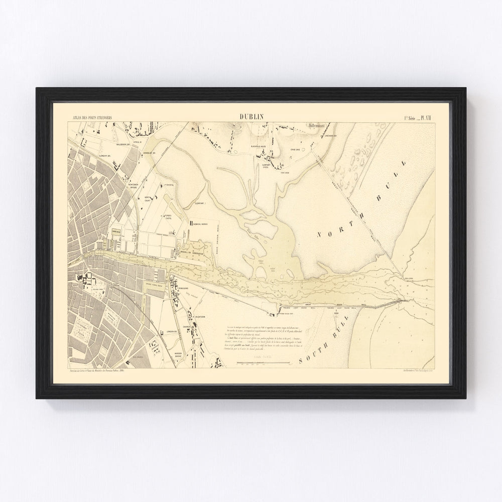 Dublin Vintage Map 1884
