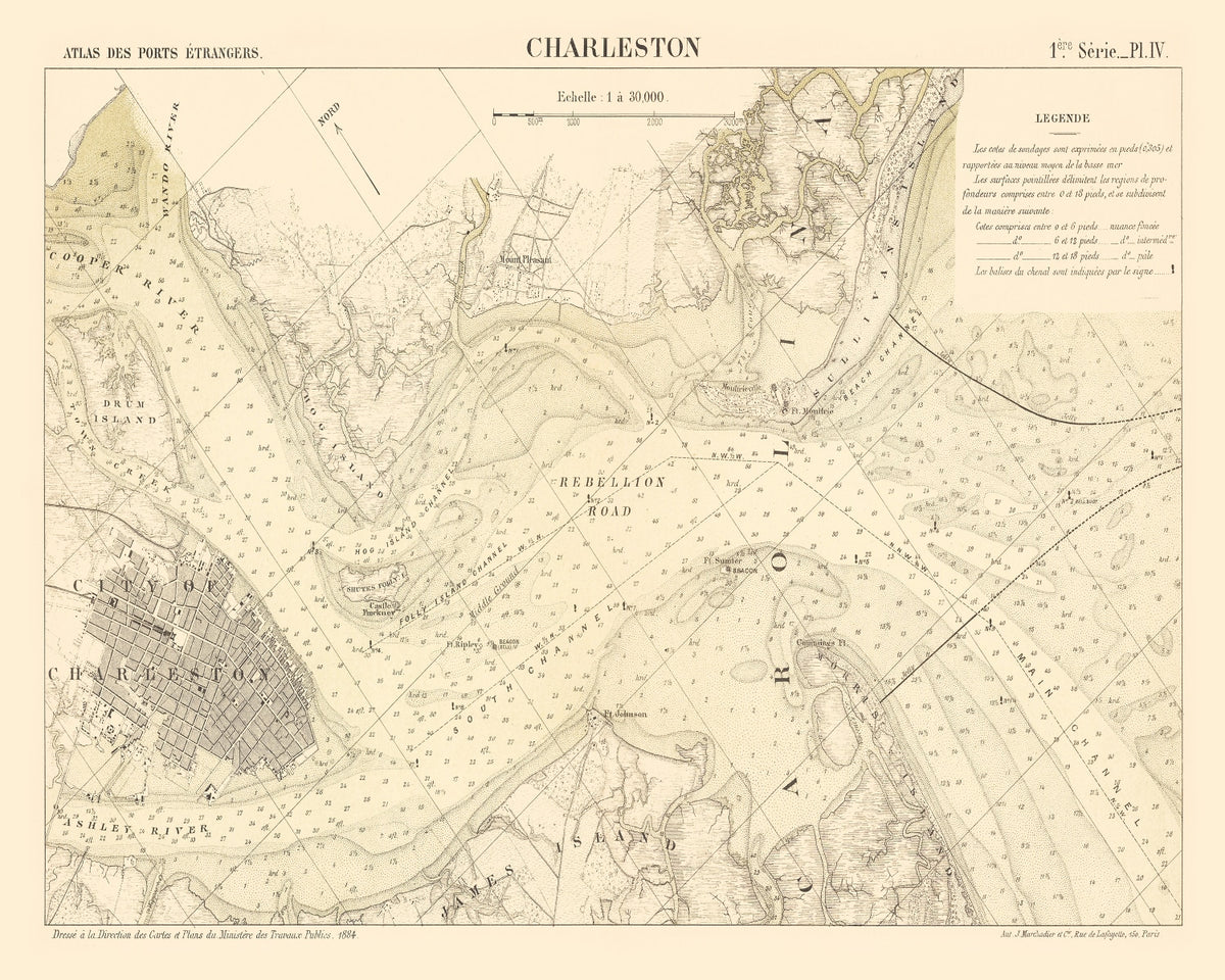 Preview of Vintage Map of Charleston, South Carolina 1884