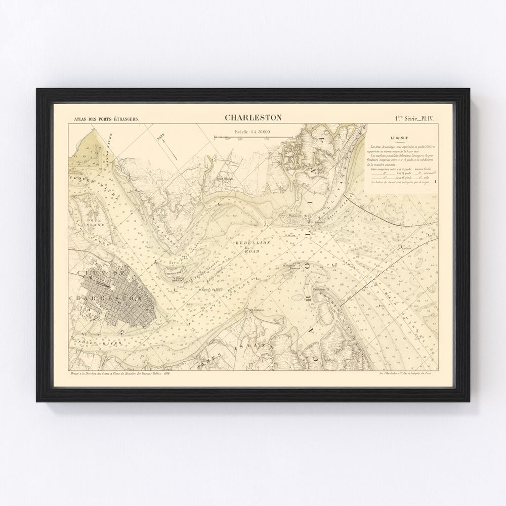 Charleston Vintage Map 1884