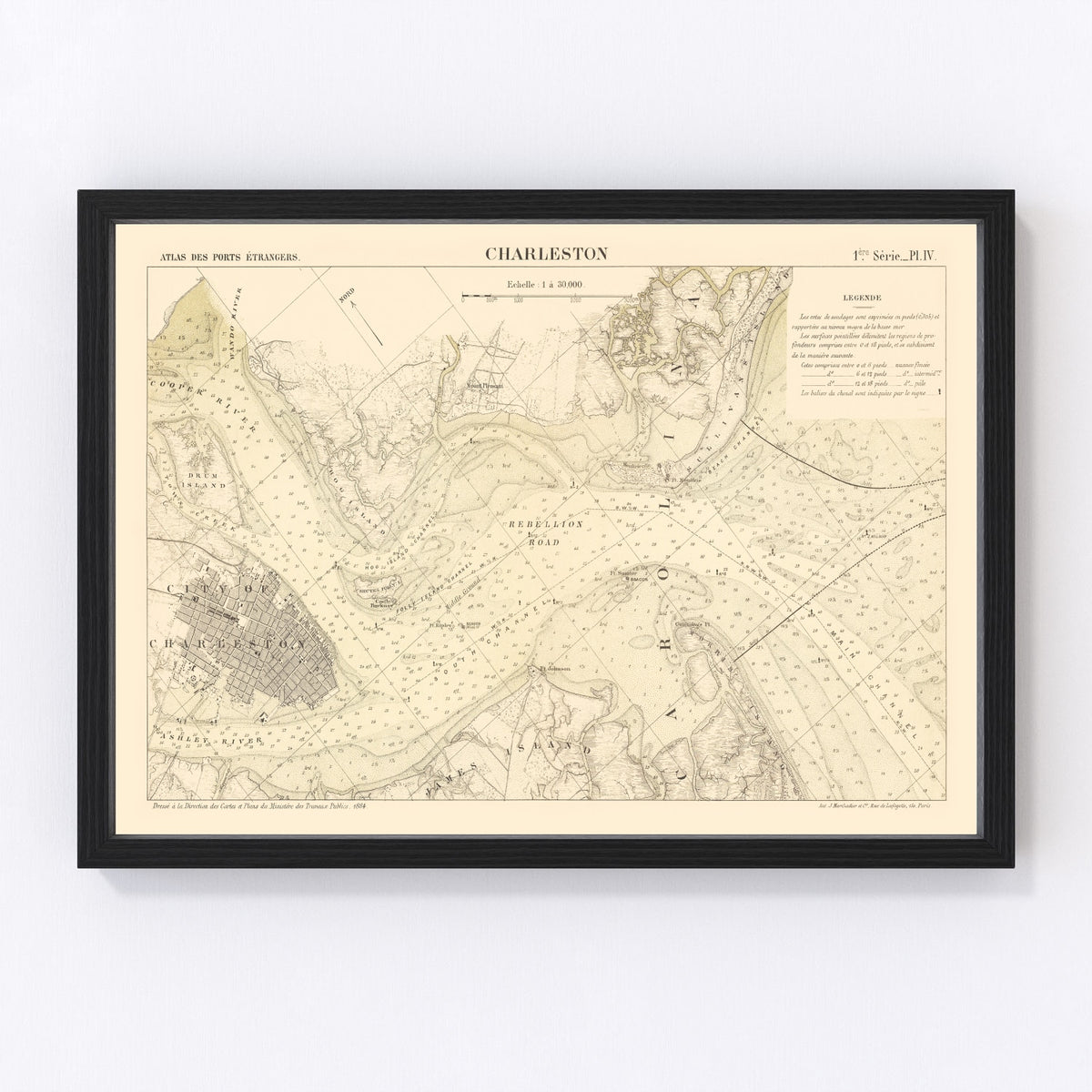 Charleston Vintage Map 1884