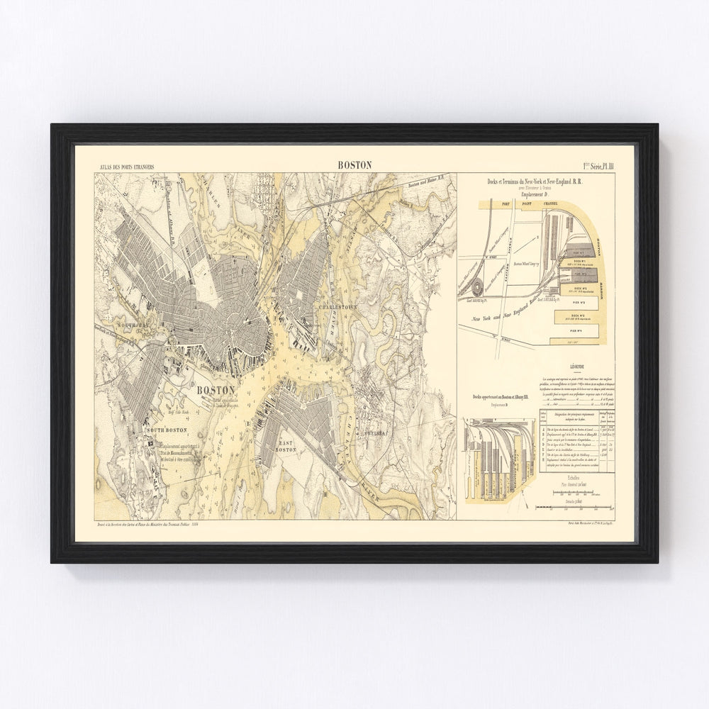 Boston Vintage Map 1884