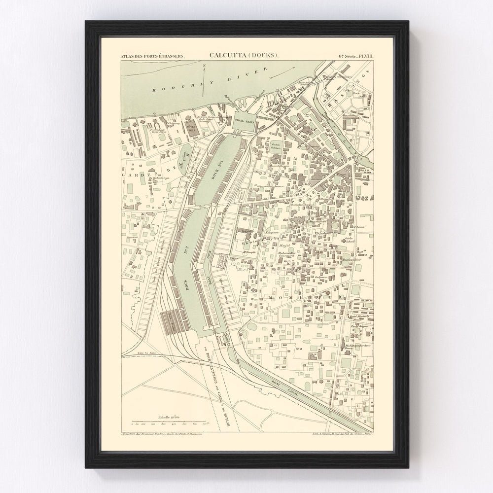 Calcutta Vintage Map 1890