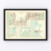 Panama Canal Vintage Map 1886