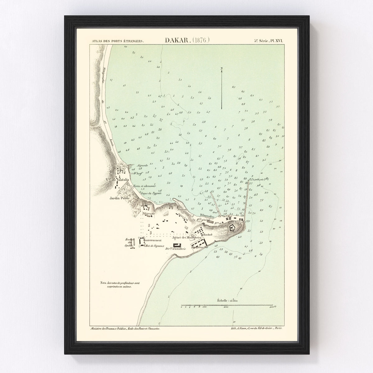 Dakar Vintage Map 1876